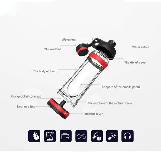 Botella Discreta con Soporte para Accesorios